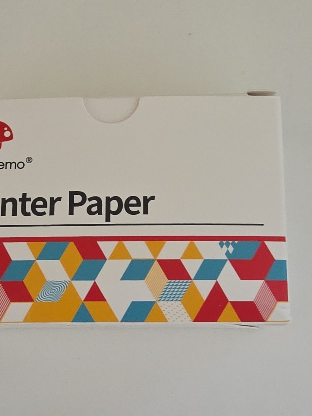Printer Paper Box with Colorful Geometric Border